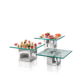 Rosseto Square Riser Brushed Stainless Steel Kit Set of 6